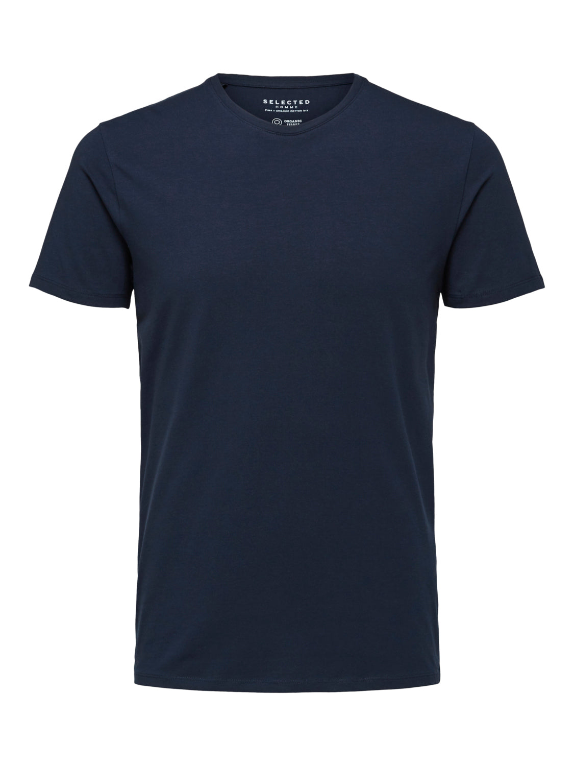 Pima bomull O-neck T-Skjorte - Blå/ Navy